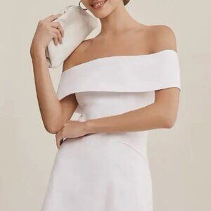 BHLDN by Anthropologie Ingrid Off-The-Shoulder Mini Dress - White US M